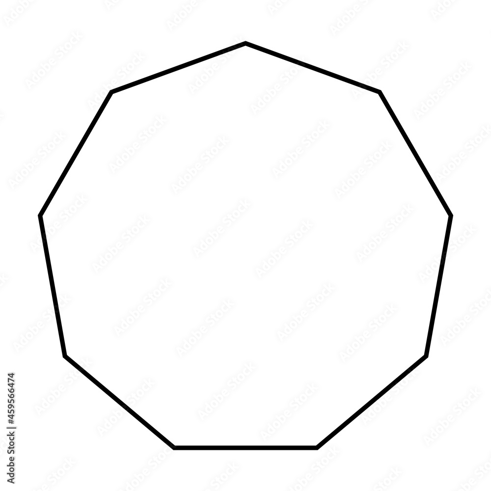Nonagon shape symbol vector icon outline stroke for creative graphic design ui element in a pictogram illustration Nonagon shape symbol vector icon outline stroke for creative graphic design ui element in a pictogram illustration