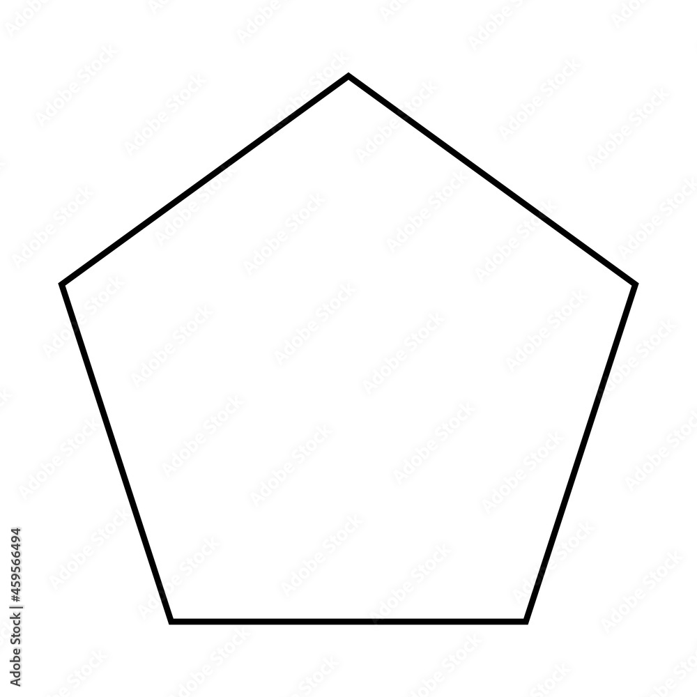Pentagon shape symbol vector icon outline stroke for creative graphic