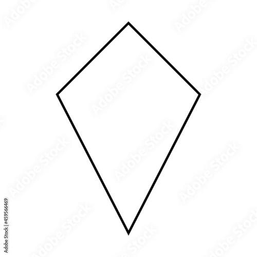 Kite shape symbol vector icon outline stroke for creative graphic design ui element in a pictogram illustration