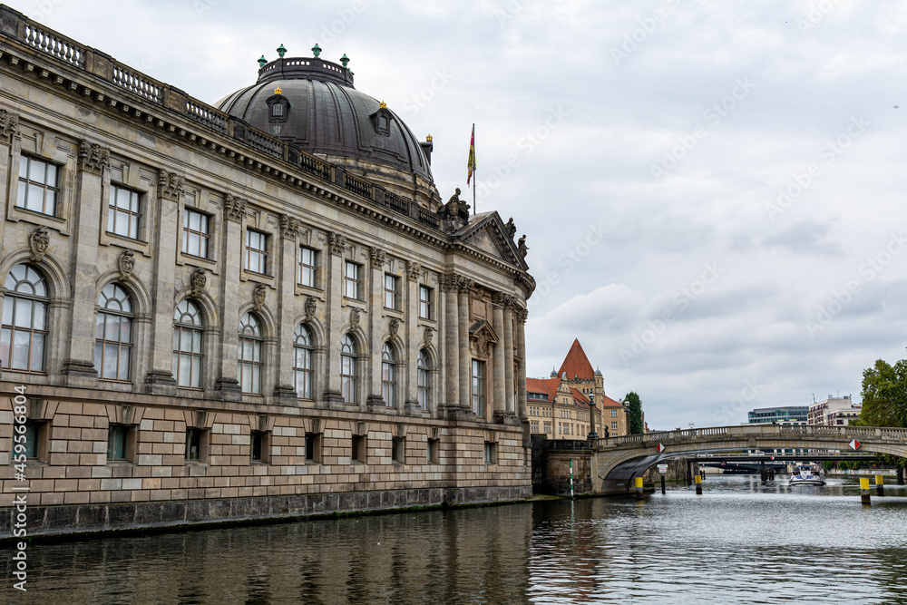 Historic buildings on the spree riverbank in the Center of Berlin, Germany