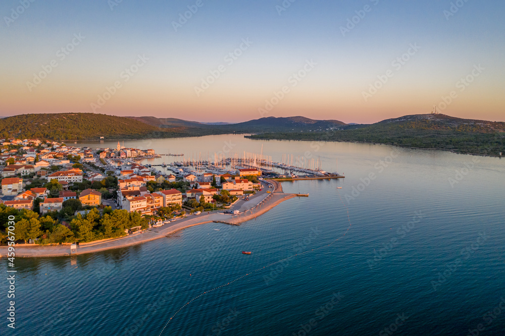 Fototapeta premium Croatia - Pirovac - landscape with the marina from drone view