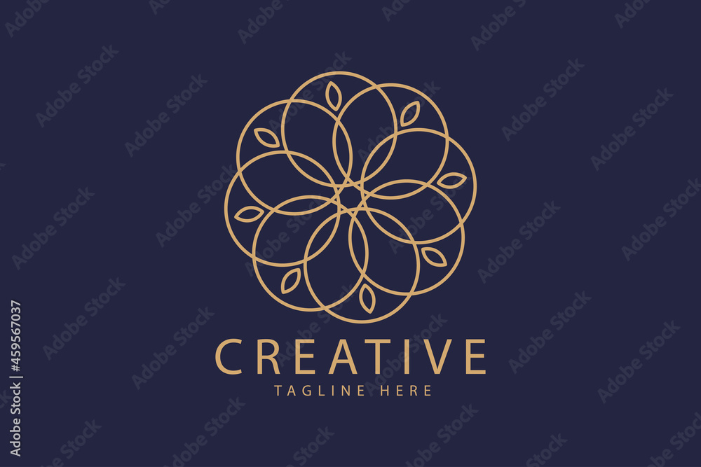 Vector floral logo design with surround style Vector floral logo design with surround style