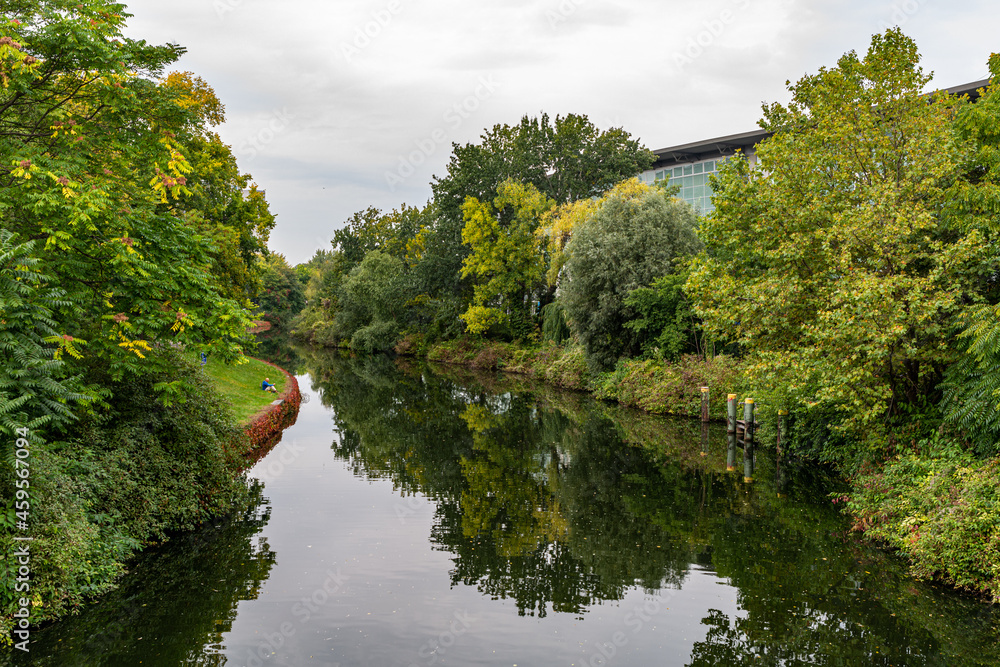Idyllic autumn scenery next to the Spree River in Berlin, Germany Idyllic autumn scenery next to the Spree River in Berlin, Germany