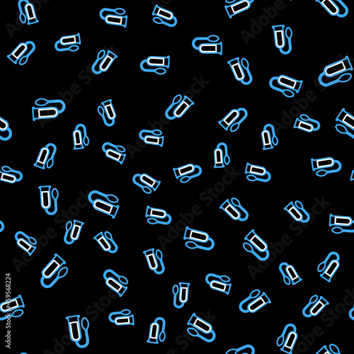 Line Penis pump icon isolated seamless pattern on black background. Penis enlarger. Sex toy for men. Vacuum pump with a blower to increase the penis. Vector