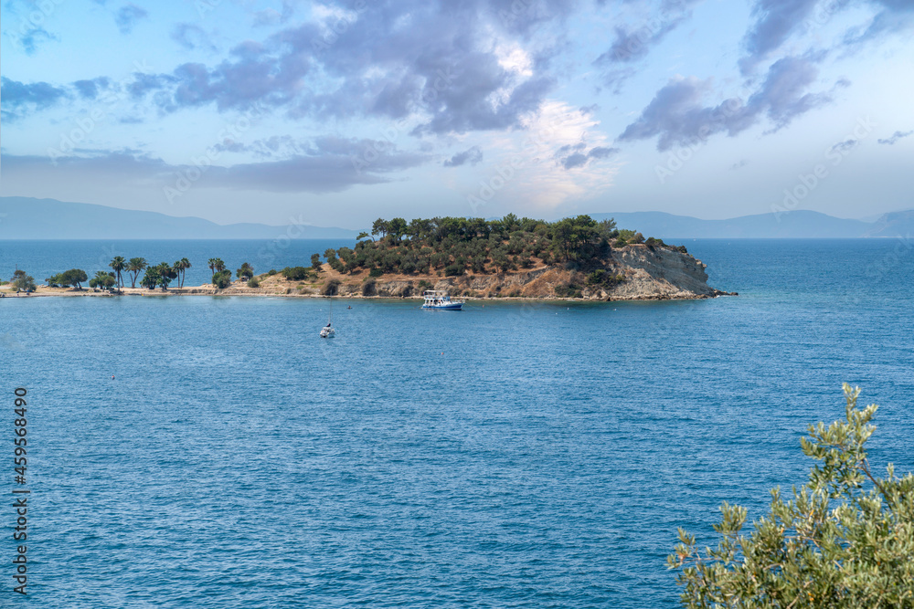 Yilanci Burnu (Turkish name) Peninsula in Kusadasi Town of Turkey