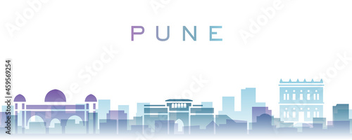 Pune Transparent Layers Gradient Landmarks Skyline photo