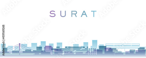 Fényképezés Surat Transparent Layers Gradient Landmarks Skyline