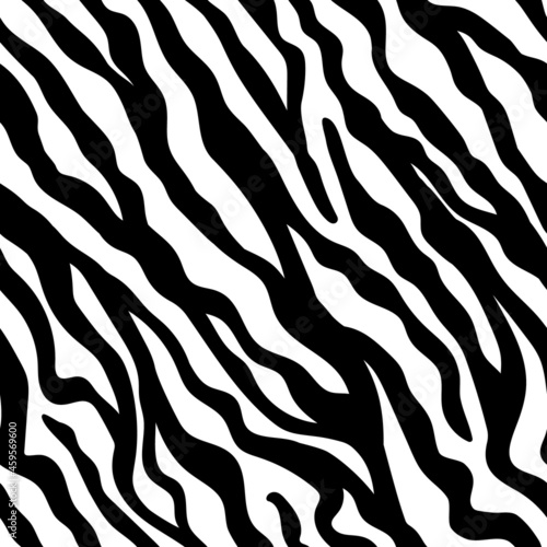 Vector seamless zebra skin pattern. Animal print design for textile, wallpaper, wrapping paper.