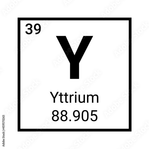 Yttrium periodic element chemistry atom symbol icon