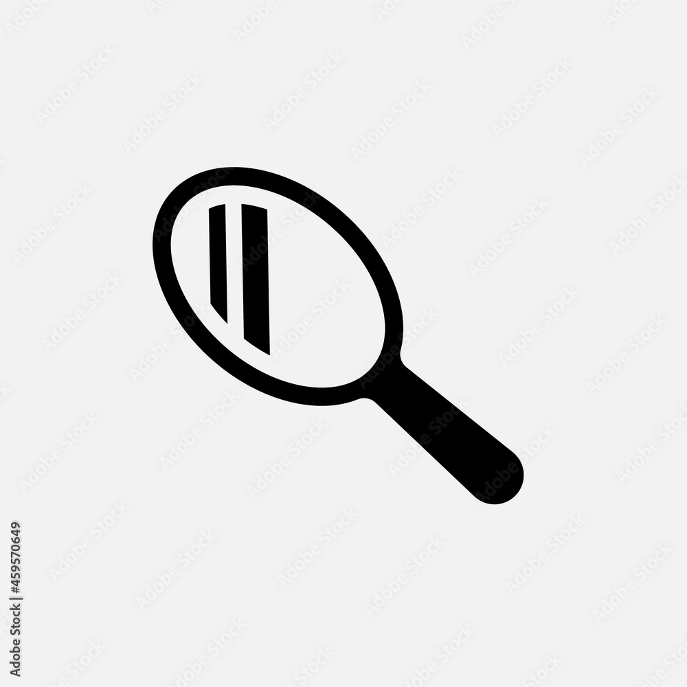 Hand mirror vector icon. Beauty line illustration hand mirror makeup symbol logo Hand mirror vector icon. Beauty line illustration hand mirror makeup symbol logo