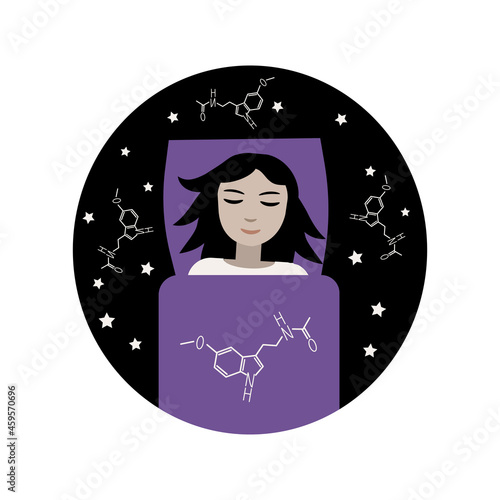 Sleeping girl illustration