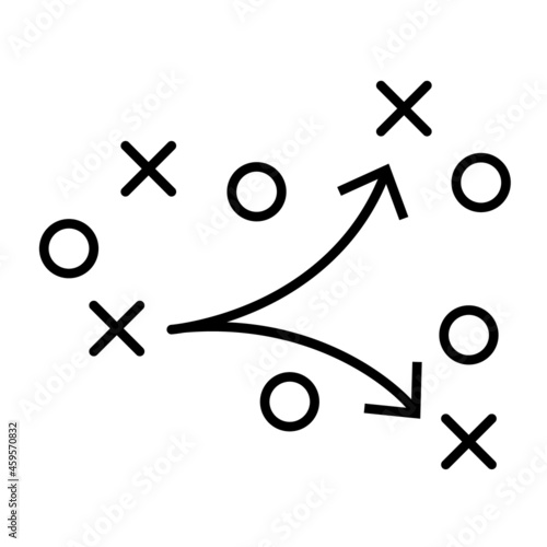 Soccer field strategy game tactic football vector board game plan. Soccer team strategy