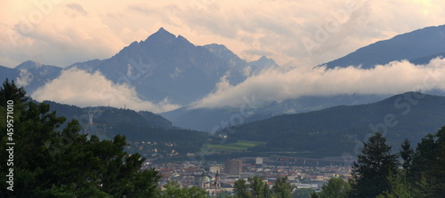 Ausblick von der Hungerburg auf die Berge um Innsbruck photo