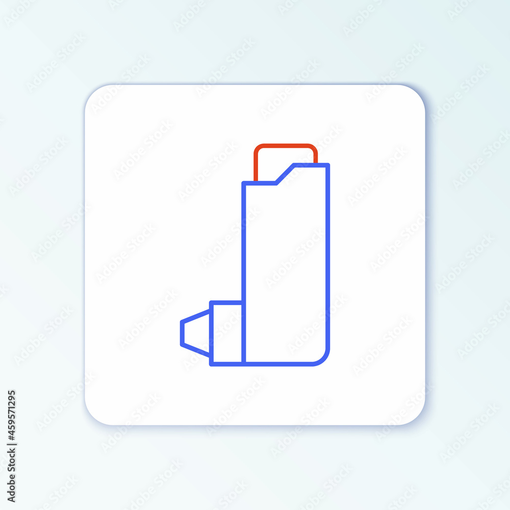 Line Inhaler icon isolated on white background. Breather for cough relief, inhalation, allergic patient. Colorful outline concept. Vector Line Inhaler icon isolated on white background. Breather for cough relief, inhalation, allergic patient. Colorful outline concept. Vector