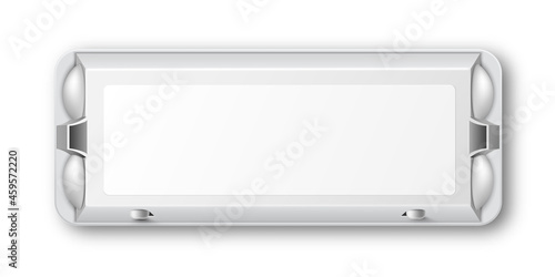 Egg tray 3d realistic vector template on white background. 3D illustration