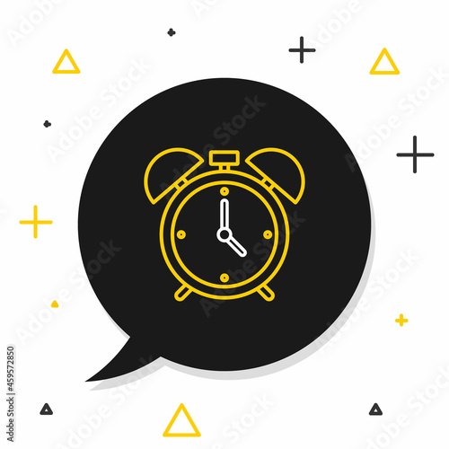 Line Alarm clock icon isolated on white background. Wake up, get up concept. Time sign. Colorful outline concept. Vector