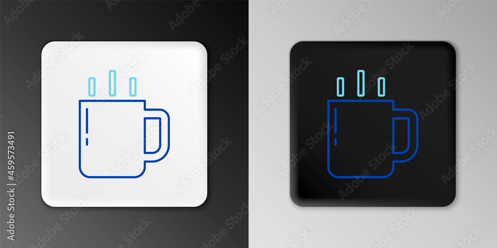 Line Coffee cup icon isolated on grey background. Tea cup. Hot drink coffee. Colorful outline concept. Vector