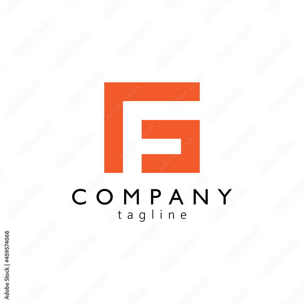 Initial Letter G and F Linked Logo. Letter F Silhouette Inside Red Geometric Shape Letter G isolated on White Background. Usable for Business and Branding Logos. Flat Vector Logo Design Template Initial Letter G and F Linked Logo. Letter F Silhouette Inside Red Geometric Shape Letter G isolated on White Background. Usable for Business and Branding Logos. Flat Vector Logo Design Template