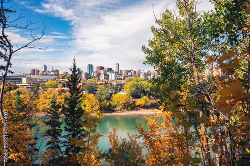 Edmonton Skyline North Saskatchewan River Valley Fall 
