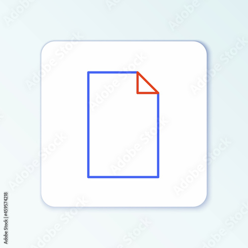 Line Empty document icon isolated on white background. Checklist icon. Business concept. Colorful outline concept. Vector