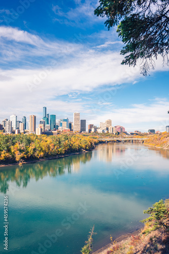 Edmonton Skyline North Saskatchewan River Valley Fall 