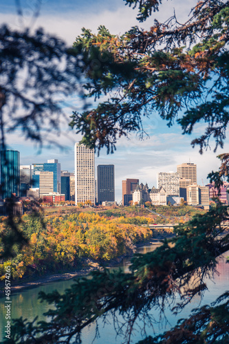Edmonton Skyline North Saskatchewan River Valley Fall 