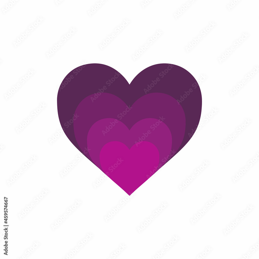 Heart vector. Purple heart vector design illustration.