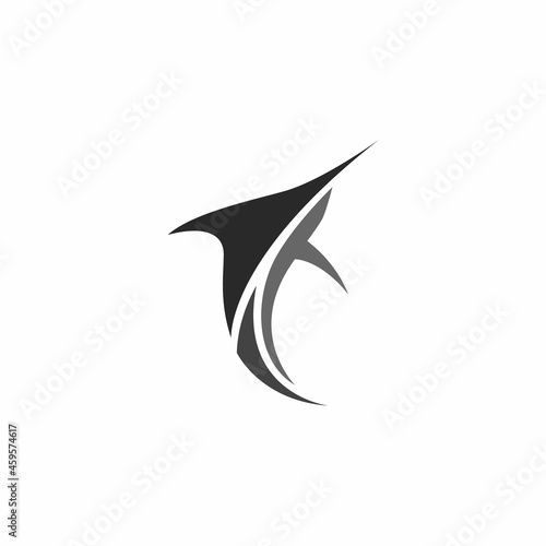 Fishing logo. Blue marlin modern logo design. Fishing sophisticated logo illustration.