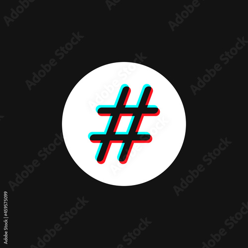 Hashtag button, social media modern design button