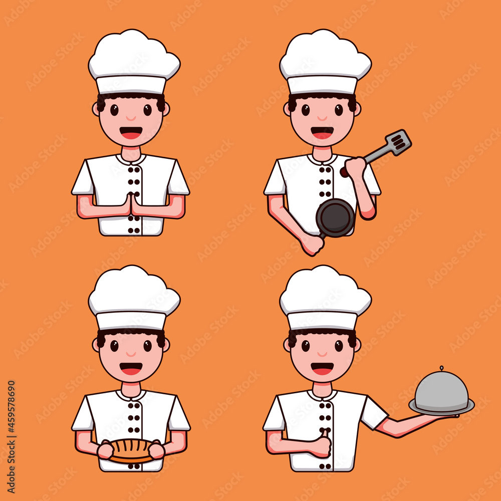 a set of chef characters with various styles, vector illustration a set of chef characters with various styles, vector illustration