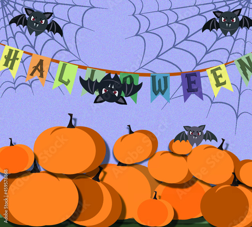 Halloween card. Halloween party poster. Halloween art