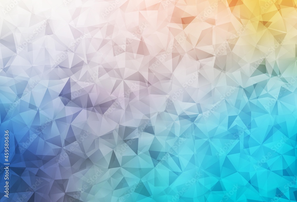 Light Blue, Yellow vector abstract polygonal template.
