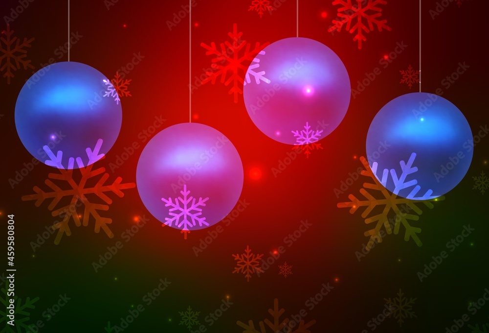 Dark Green, Red vector pattern in Christmas style. Dark Green, Red vector pattern in Christmas style.