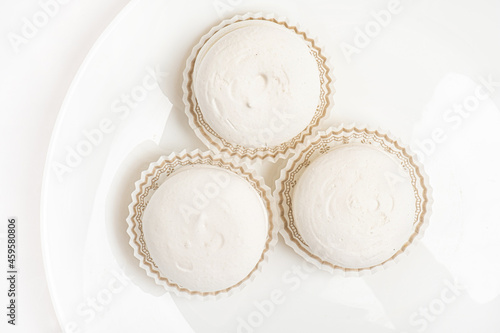 meringue dessert on the white