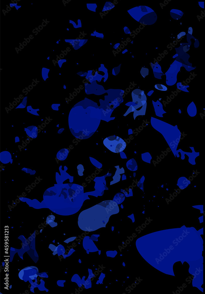 Terrazzo modern abstract template. Black and blue