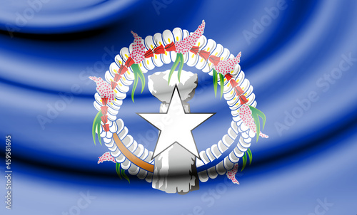 Flag of Northern Mariana islands. 3D illustration.