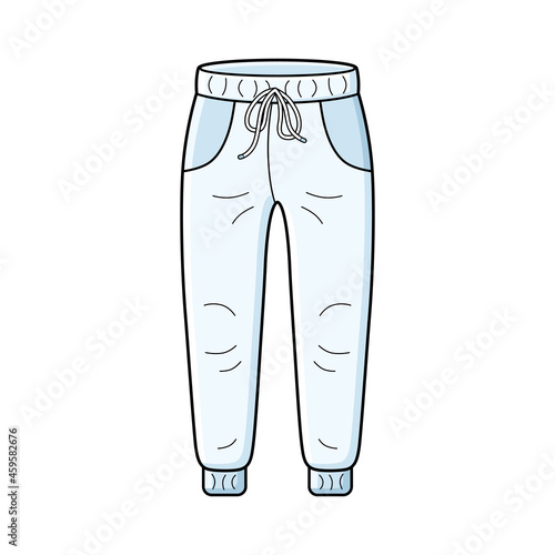 Jogger pants or sweatpants isolated cartoon vector