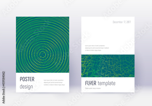 Minimalistic cover design template set. Green abst