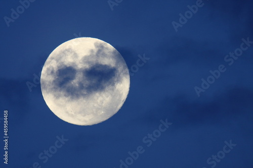 full moon with few clouds 