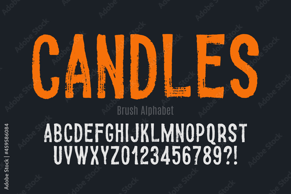 Stylish brush painted an uppercase vector letters Stylish brush painted an uppercase vector letters