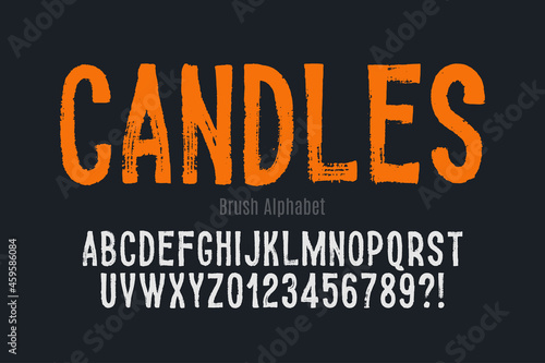 Stylish brush painted an uppercase vector letters