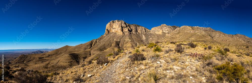 Panorama of El Capitan On Clear Day in Guadalupe Mountains