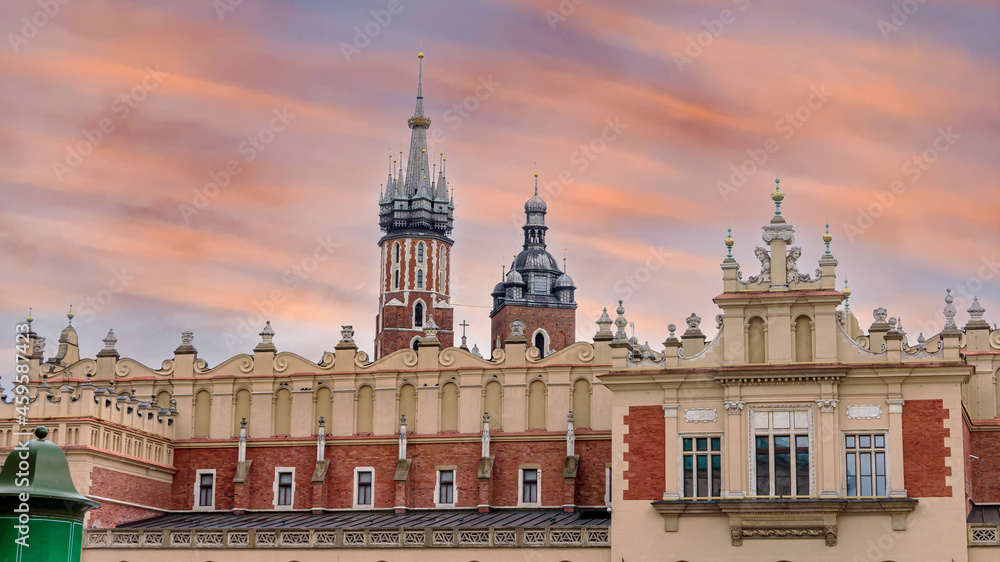 The Main Market in Krakow is the most important square of the Old Town in Krakow, Poland.