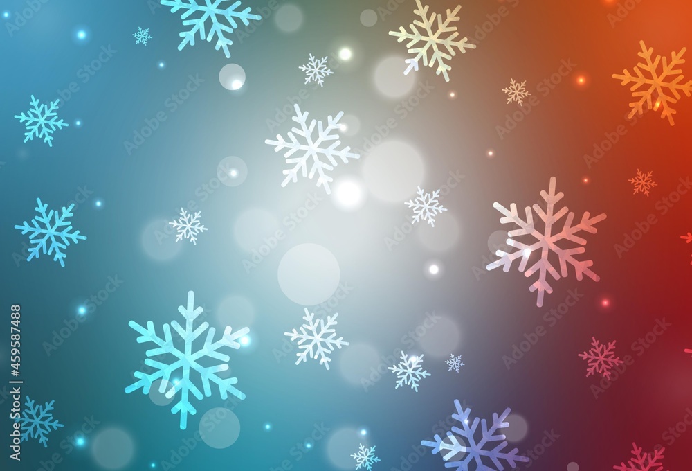 Light Blue, Red vector background in Xmas style.