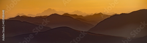 sunset over mountains