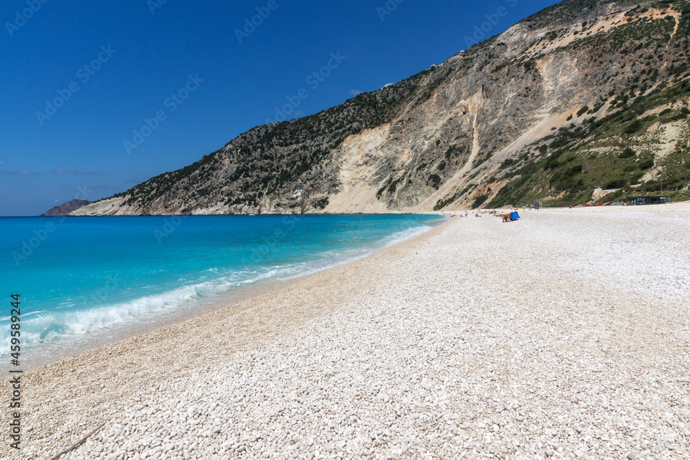 Myrtos Beach at Kefalonia, Ionian Islands, Greece Myrtos Beach at Kefalonia, Ionian Islands, Greece