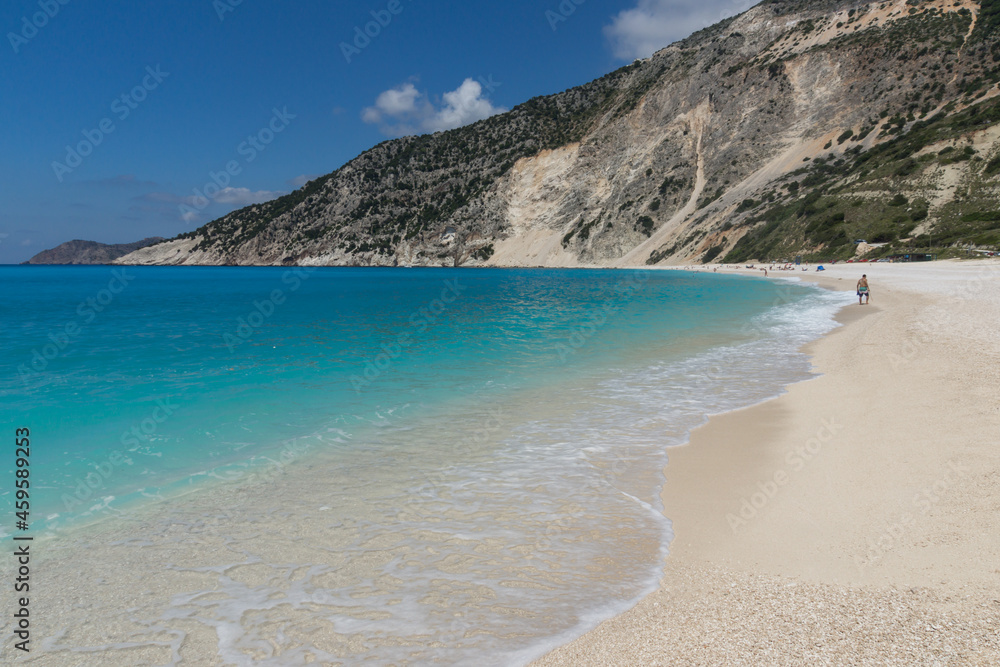 Myrtos Beach at Kefalonia, Ionian Islands, Greece Myrtos Beach at Kefalonia, Ionian Islands, Greece