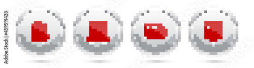 Set line Verification of delivery list, Cardboard boxes pallet, Delivery truck with and Location cardboard. Silver circle button. Vector