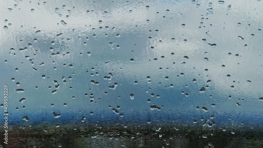 3D rendering Raindrops on the window 3D rendering Raindrops on the window