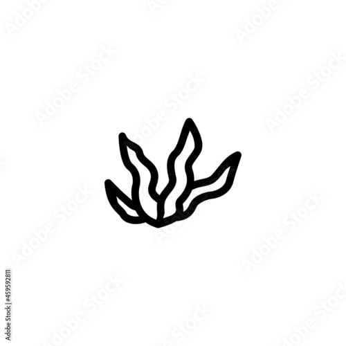 Sea Weed Nature Monoline Symbol Icon Logo for Graphic Design, UI UX, Game, Android Software, and Website.